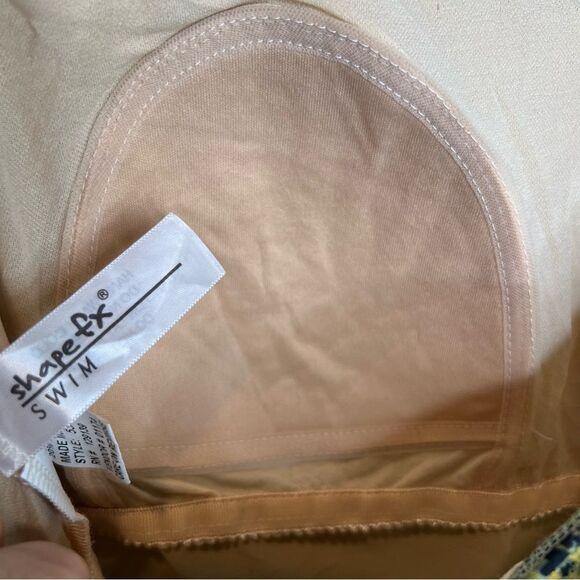 Vintage Shape FX Green Yellow Snake Built In Bra Slimming One Piece Swimsuit 14 - Picture 5 of 10